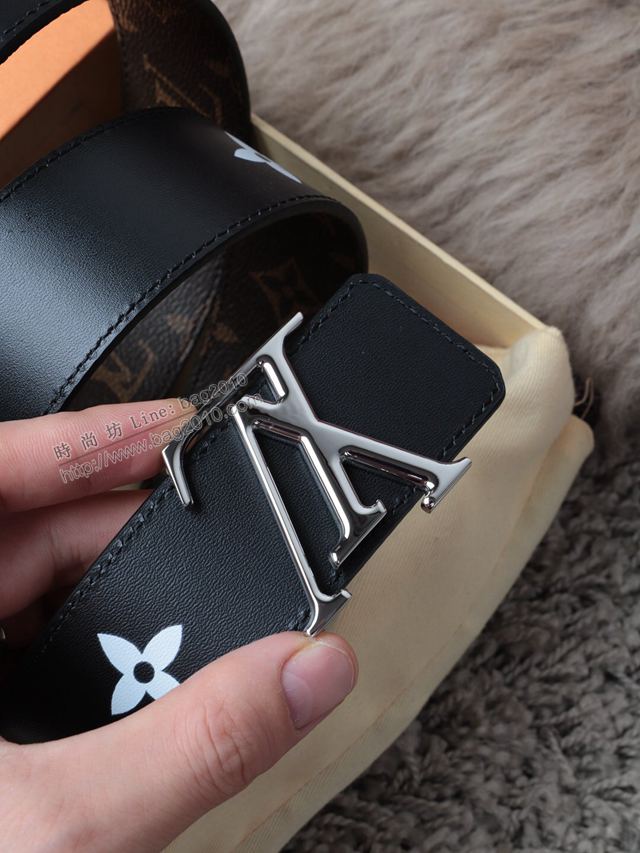 LV皮帶 經典 Damier帆布與Damier Infini牛皮 路易威登男士雙面腰帶  xfp2102